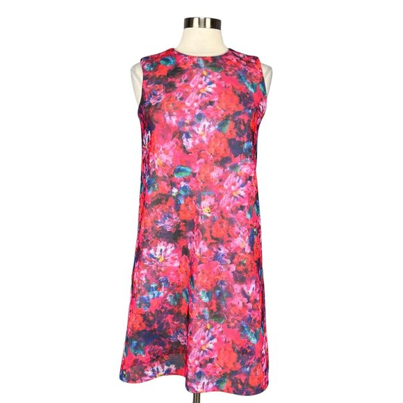 ASOS Maternity Sleeveless Shift Dress Pink Watercolor Floral Mesh size 6 - Picture 1 of 13